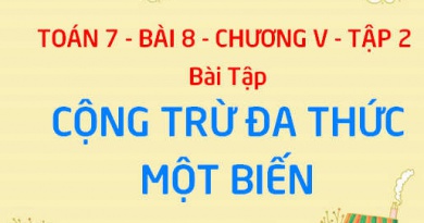 Bài tập về Cộng, trừ đa thức một biến - Toán 7 bài 8 chương 5 tập 2